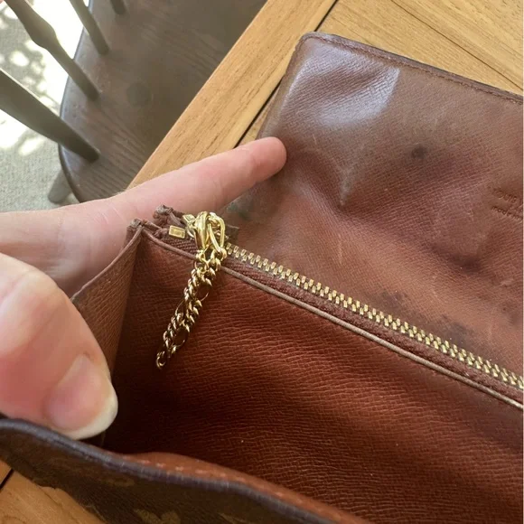 LV wallet converted to crossbody